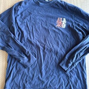 American Eagle Outfitters Navy Long Sleeve Tee with Polar Bear Graphic